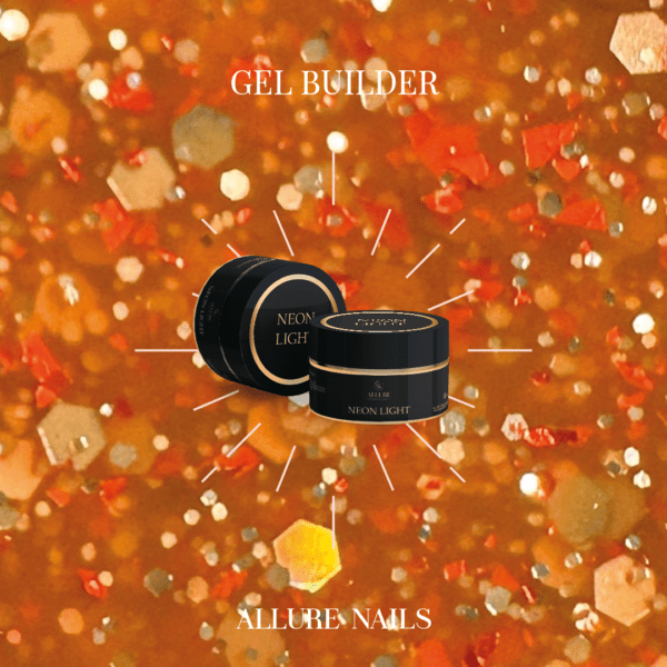 Gel Builder Glitter Arancione Neon Light 03