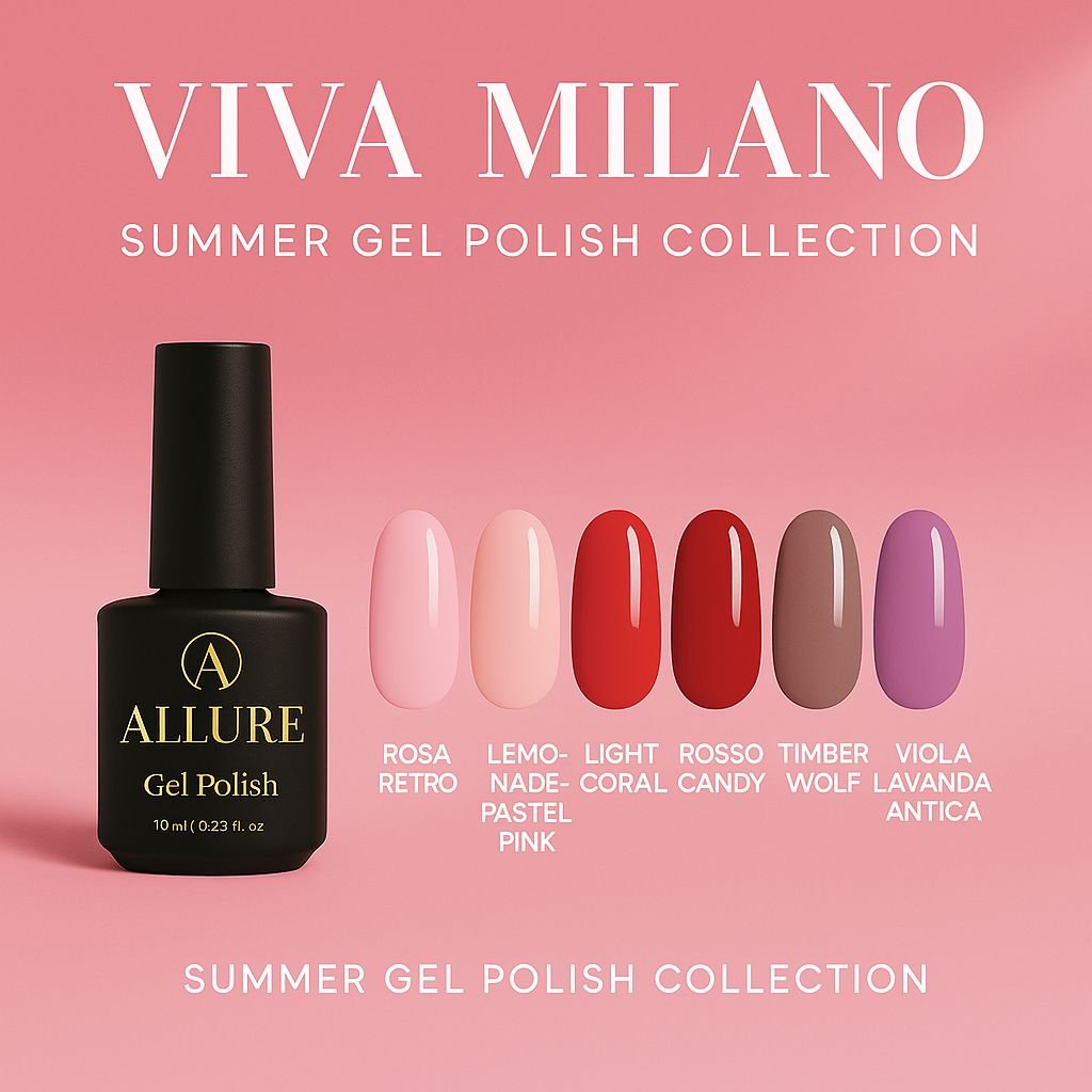 kit semipermanenti Viva Milano Allure Nails con 6 colori estivi