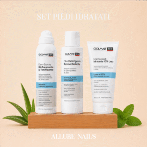 Set Piedi Idratati Golmar – Olio Ammorbidente + Crema Urea 10% + Spray Tonificante