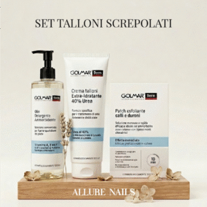 Allure Nails – set talloni screpolati Golmar con olio ammorbidente crema 40% urea e patch calli